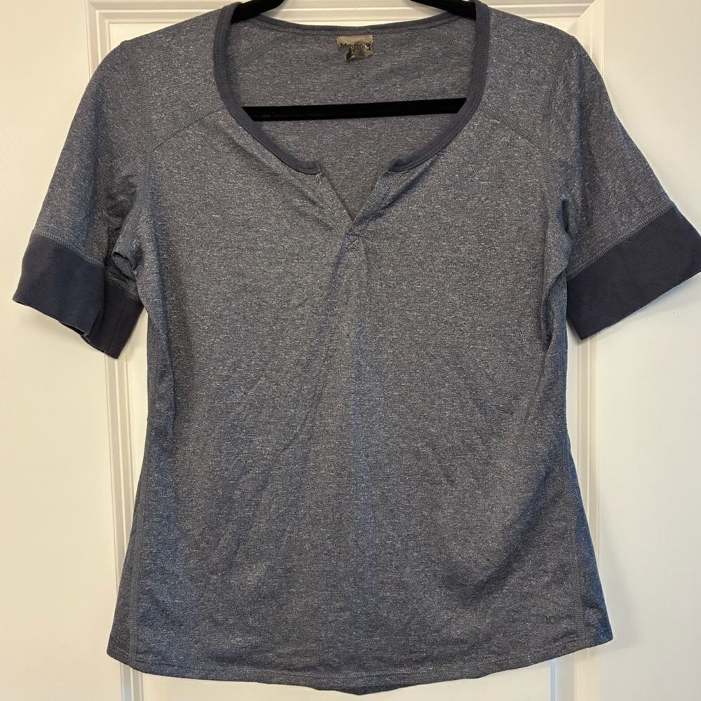 MARMOT Short Sleeve Knit Top Gray Women’s Size Small